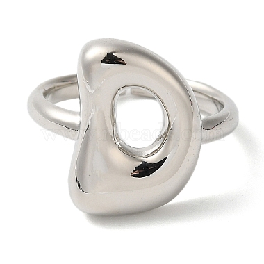 Anillo abierto de latón con iniciales para mujer(RJEW-N046-02D-P)-2