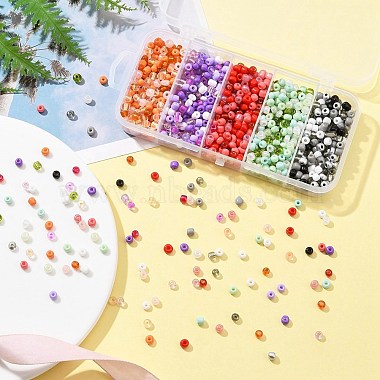 90G 5 Style Opaque & Transparent Inside Colours Glass Seed Beads(SEED-FS0001-15B)-8
