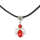 Angel Shape Alloy with Glass Pendant Necklaces(NJEW-JN04560-05)-1