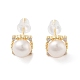 Natural Pearl Stud Earrings(EJEW-P256-68G)-1