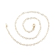Brass Heart Link Chains Necklace for Women(NJEW-P265-39G)-3