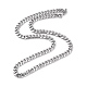 Non-Tarnish 201 Stainless Steel Cuban Link Chain Necklace with 304 Stainless Steel Clasps for Men Women(NJEW-M194-01D-P)-1