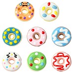 8Pcs 8 Colors Handmade Porcelain Enamel Beads, Hand Painted Ceramic Beads, Donut, Bright Glazed Porcelain, Mixed Color, 18.5x7.5~10mm, Hole: 2mm, 1pc/color(PORC-FS0001-50)