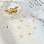 30Pcs 304 Stainless Steel Charms, Blank Stamping Tag, Flat Round, Ion Plating(IP), Golden, 10x1mm, Hole: 1.2~1.5mm(STAS-LP0002-78)