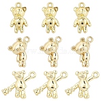30Pcs 3 Styles Rack Plating Alloy Pendants, Bear Charms, Cadmium Free & Lead Free, Light Gold, 14~16x9~17x3~4mm, Hole: 1.4mm, 10pcs/style (FIND-YW0010-90)