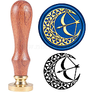 Brass Wax Seal Stamp with Handle, for DIY Scrapbooking, Moon Pattern, 3.5x1.18 inch(8.9x3cm)(AJEW-WH0184-0111)