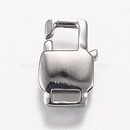 Polished 316 Surgical Stainless Steel Lobster Claw Clasps, Stainless Steel Color, 12x8x2.5mm, Hole: 1.5x3.5mm(STAS-Z013-07A)