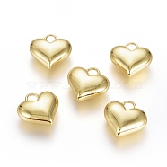 Brass Pendants, Long-Lasting Plated, Heart, Real 18K Gold Plated, 16.5x17x6.5mm, Hole: 4x3.5mm(KK-G389-09G)