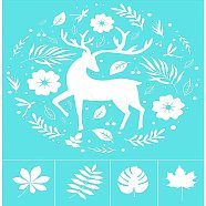 Self-Adhesive Silk Screen Printing Stencil, for Painting on Wood, DIY Decoration T-Shirt Fabric, Turquoise, Word, 28x22cm(DIY-WH0173-049)