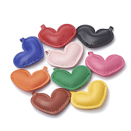 Imitation Leather Pendants, Heart, Mixed Color, 39~40x48.5~49x10.5~12mm, Hole: 4mm(FIND-N002-02)