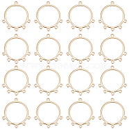 16Pcs Brass Chandelier Component Links, Ring, Real 18K Gold Plated, 25.5x23.5~24x1mm, Hole: 1.2mm(KK-BBC0009-46)