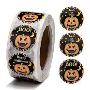 Halloween Roll Stickers, 8 Different Designs Decorative Sealing Stickers, for Christmas Party Favors, Holiday Decorations, Word, 25mm, about 500pcs/roll(DIY-J002-B08)