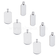 Unicraftale 304 Stainless Steel Stamping Blank Tag Pendants, Double Side Polished, Rectangle, Stainless Steel Color, 36x22x2mm, Hole: 7x4mm, 10pcs/box(STAS-UN0012-36)