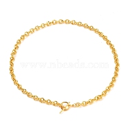 Aluminium Cable Chain Necklaces, with Alloy Toggle Clasps, Textured, Golden, 17.71 inch(45cm)(NJEW-JN03138)