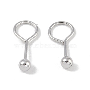 Anti-Tarnish Rhodium Plated 999 Fine Silver Round Dangle Earrings for Women, with 999 Stamp, Platinum, 16x6mm(EJEW-S215-19P)