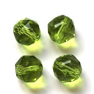 Imitation Austrian Crystal Beads, Grade AAA, Faceted, Round, Yellow Green, 6mm, Hole: 0.7~0.9mm(SWAR-F066-6mm-17)