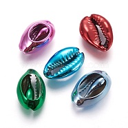 Electroplated Cowrie Shell Beads, Mixed Color, 15~20x10~12x5~6mm, Hole: 12~14x2~3mm(X-BSHE-O017-13A)