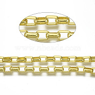 Unwelded Iron Box Chains, Venetian Chains, with Spool, Golden, 11.7x7.5x3.6mm, about 32.8 Feet(10m)/roll(CH-S125-13A-03)