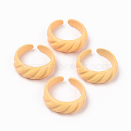 Spray Painted Alloy Cuff Rings, Open Rings, Cadmium Free & Lead Free, Orange, US Size 7 1/4(17.5mm)(RJEW-T011-31A-RS)