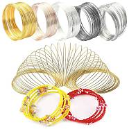 300 Circles 5 Colors Steel Memory Wire, Round, for Collar Necklace Wrap Bracelets Making, Mixed Color, 22 Gauge, 0.6mm, 60mm inner diameter, 60 circles/color(TWIR-YW0001-03)