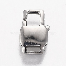 Tarnish Resistant Polished 316 Surgical Stainless Steel Lobster Claw Clasps, Stainless Steel Color, 12x8x2.5mm, Hole: 1.5x3.5mm(STAS-Z013-07A)