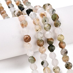 Natural Quartz Beads Strands, Round, Faceted, 5.5~6x5.5~6.5mm, Hole: 1mm, about 60~62pcs/strand, 14.17~14.88''(36~37.2cm)(G-T138-216)