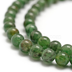 Natural Green Aventurine Beads Strands, Round, Grade B, 8~8.5mm, Hole: 1mm, about 46~48pcStrand, 15.75 inch(38cm)(X-G-E380-02-8mm)