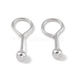 Rhodium Plated 999 Sterling Silver Round Dangle Earrings for Women, with 999 Stamp, Platinum, 16x6mm(EJEW-S215-19P)