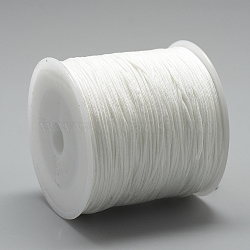 Nylon Thread, Chinese Knotting Cord, White, 1.5mm, about 164.04 Yards(150m)/Roll(NWIR-Q009B-800)