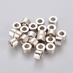 Brass Beads, Column, Platinum, 6x4mm, Hole: 3mm(KK-D251-11P)