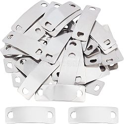 304 Stainless Steel Links Connectors, Rectangle, Stainless Steel Color, 41.5x14x1mm, Hole: 4x5.5mm, 40pcs/box(STAS-UN0004-87P)