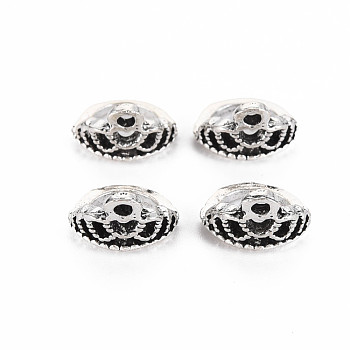 Tibetan Style Alloy Tube Bails, Loop Bails, Cadmium Free & Lead Free, Crown, Antique Silver, 9x11x11mm, Hole: 1.4mm, about 1050pcs/1000g