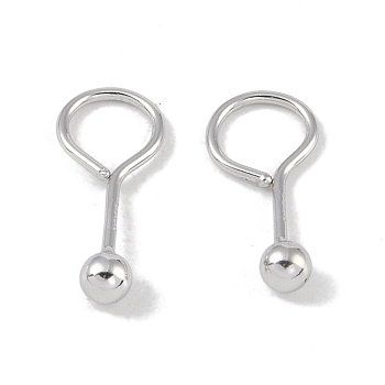 Anti-Tarnish Rhodium Plated 999 Fine Silver Round Dangle Earrings for Women, with 999 Stamp, Platinum, 16x6mm