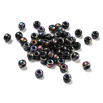 Glass Seed Beads, AB Color, Rondelle, Colorful, 4x3mm, Hole: 1.2mm 368pc/bag.