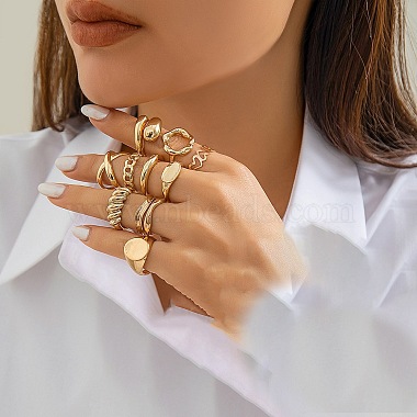 Mixed Shapes Alloy Finger Rings
