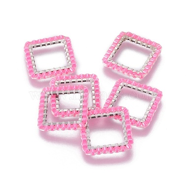 15mm PearlPink Square Glass Links