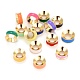 Grooved Brass Enamel Beads(KK-O140-22B)-1