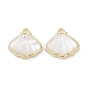 Brass Pave Shell Charms(KK-G491-41G)-1