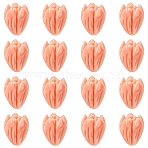 20Pcs Opaque Resin Flower Rose Beads, with Synthetic Shell, Pink, 8.5x7mm, Hole: 1.2mm(RESI-YW0004-99H)