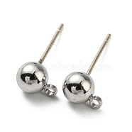 Brass Stud Earring Findings, with 925 Silver Pin, Long-Lasting Plated, Cadmium Free & Lead Free, Platinum, 7x5mm, Hole: 1.2mm, Pin: 0.6mm(FIND-R144-13C-P)