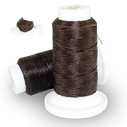 Flat Waxed Polyester Cord, for Leather Sewing Stitching, Coconut Brown, 0.8mm, about 54.68 yards(50m)/roll(OCOR-E021-A07)