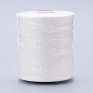 Waxed Polyester Cord for Jewelry Making, Flat, White, 0.7mm, about 743.65 yards(680m)/roll(YC-F002-102)