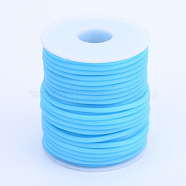 Hollow Pipe PVC Tubular Synthetic Rubber Cord, Wrapped Around White Plastic Spool, Deep Sky Blue, 2mm, Hole: 1mm, about 54.68 yards(50m)/roll(RCOR-R007-2mm-05)