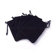Velvet Cloth Drawstring Bags, Jewelry Bags, Christmas Party Wedding Candy Gift Bags, Black, 7x5cm(X-TP-C001-50x70mm-4)