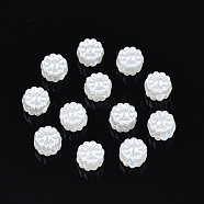 ABS Plastic Imitation Pearl Beads, Flower, Creamy White, 6x6x4mm, Hole: 1.8mm, about 4200pcs/500g(OACR-N008-116)