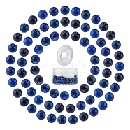 DIY Stretch Bracelets Making Kits, include Natural Dyed Lapis Lazuli Round Beads, Elastic Crystal Thread, Beads: 6~6.5mm, Hole: 0.8~1mm, 200pcs/box(DIY-SC0012-73F)