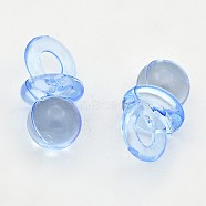 Transparent Acrylic Pendants, Pacifier, Dodger Blue, 20x10x10mm, Hole: 5mm, about 670pcs/500g(TACR-R16-5)