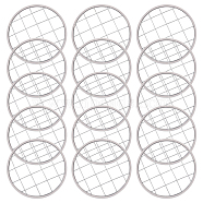 15Pcs Tinplate Frog Lid Insert with Square Grids, Flower Arranging Supplies, Platinum, 68.5x1.5mm(FIND-GF0004-88)