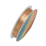 Round Copper Jewelry Wire, Light Gold, 18 Gauge, 1mm, about 8.2 Feet(2.5m)/roll(CWIR-CW1mm-26)