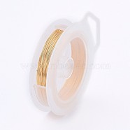 Round Copper Wire for Jewelry Making, Light Gold, 0.3mm, about 15m/roll(CWIR-WH0001-0.3mm-07-1)